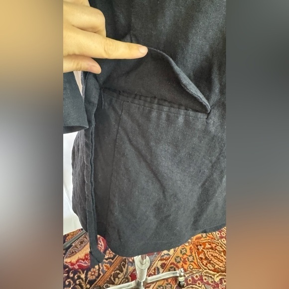 Scoop Linen-Blend Open Front Blazer with Tie Back and 3/4 Scrunch Sleeves - Picture 11 of 13